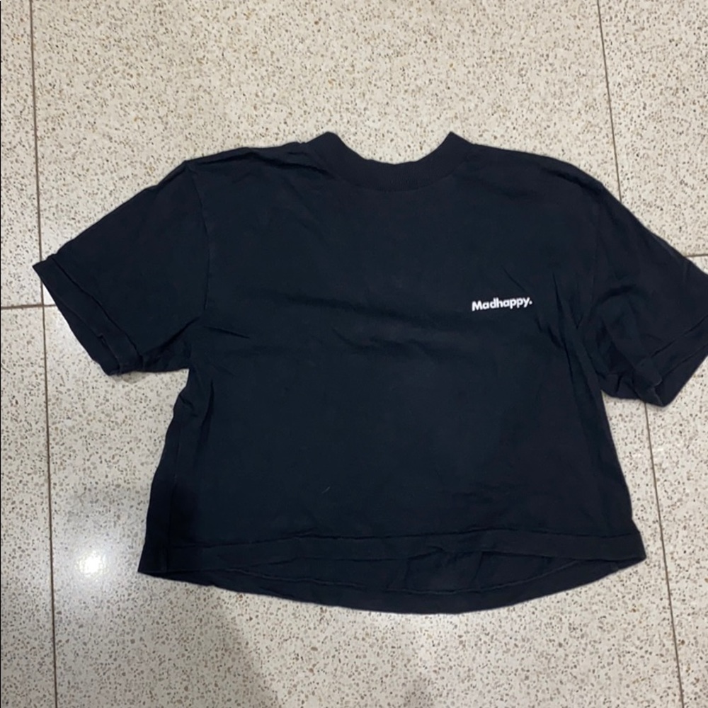 Mad happy black t shirt